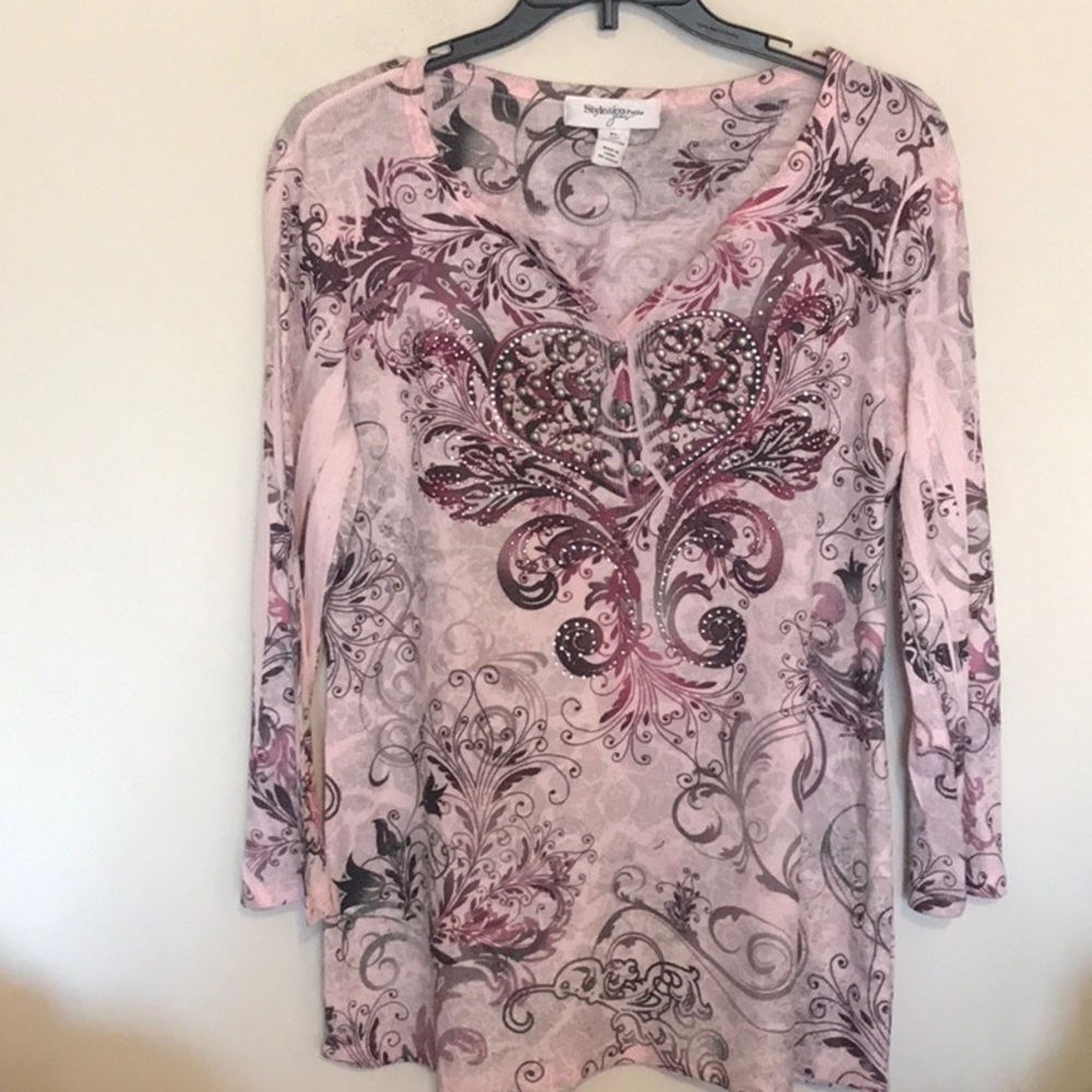 Pink with burgundy and bling!  Size L P NWOT